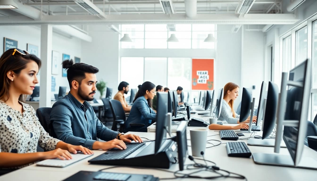 Enhance productivity at our typing center with professional employees focused on their tasks.