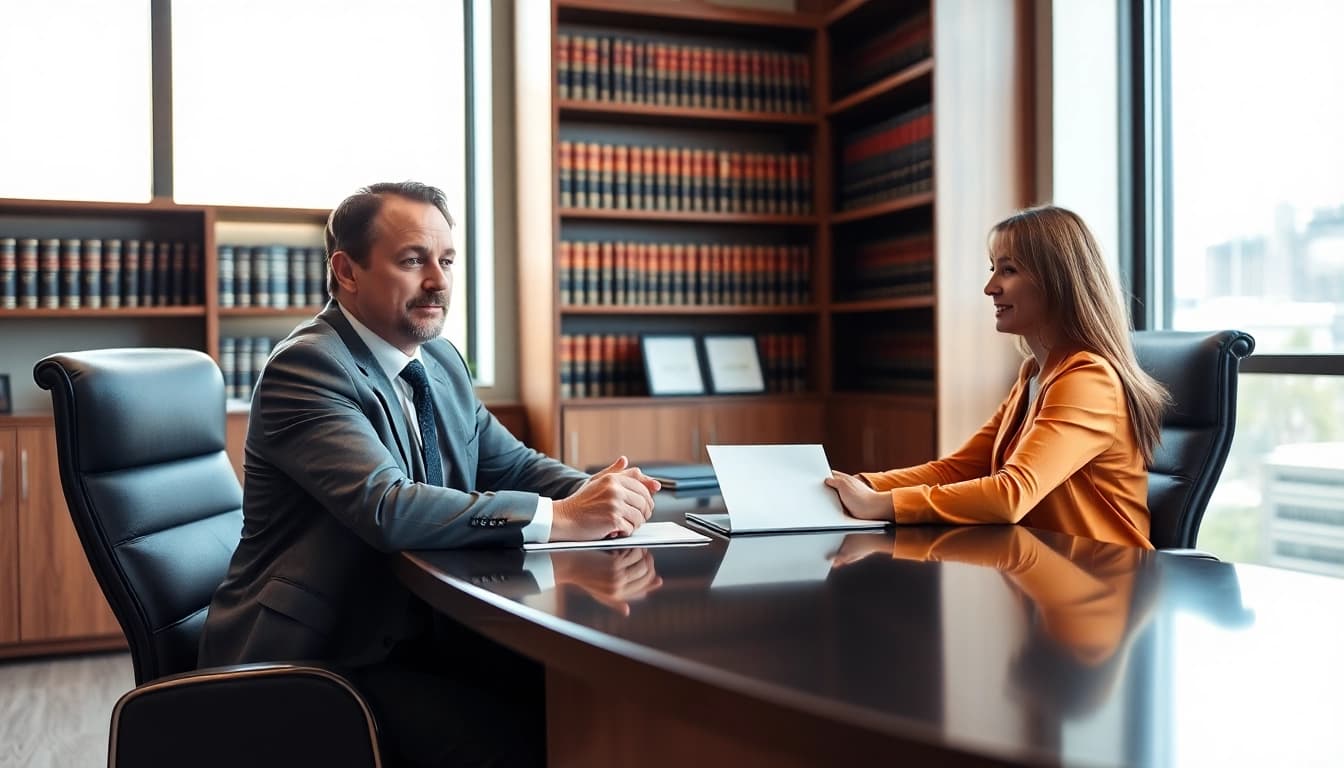 Engaging discussion with a Jacksonville Immigration Lawyer in a professional office.