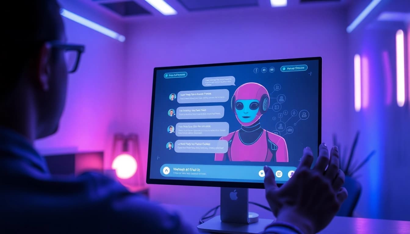 Engaging user interface of an NSFW AI chat platform with captivating avatar interactions.