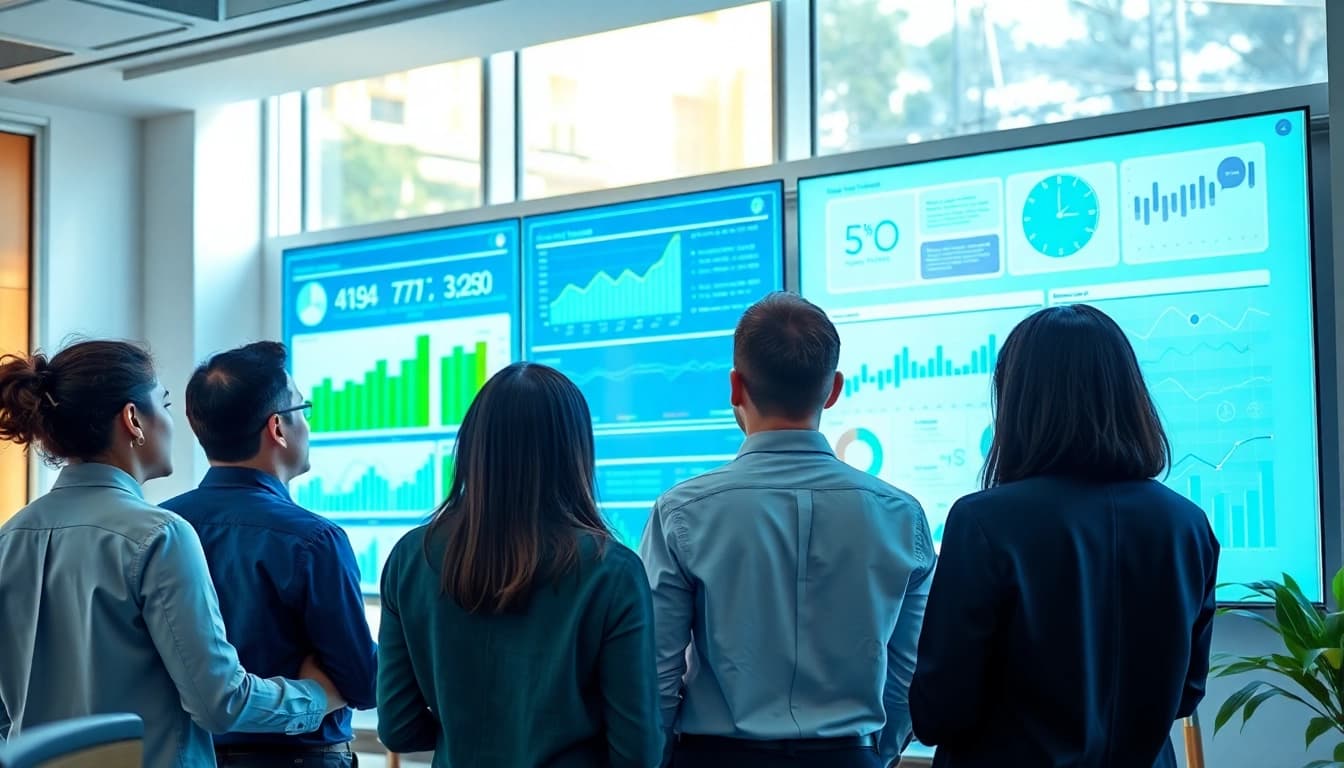Explore competitive intelligence faqs with a focused business team analyzing data.