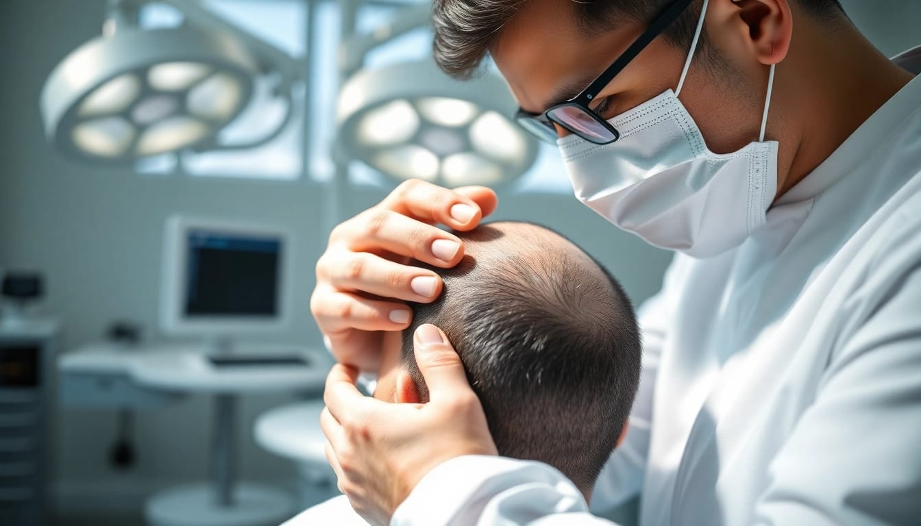 Hair transplant istanbul procedure with a skilled specialist in a modern clinic setting.