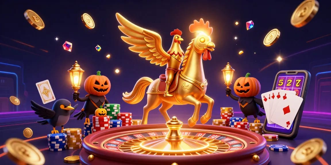 Découvrez un casino en ligne magique avec un coq doré, des pièces d'or et des jeux animés