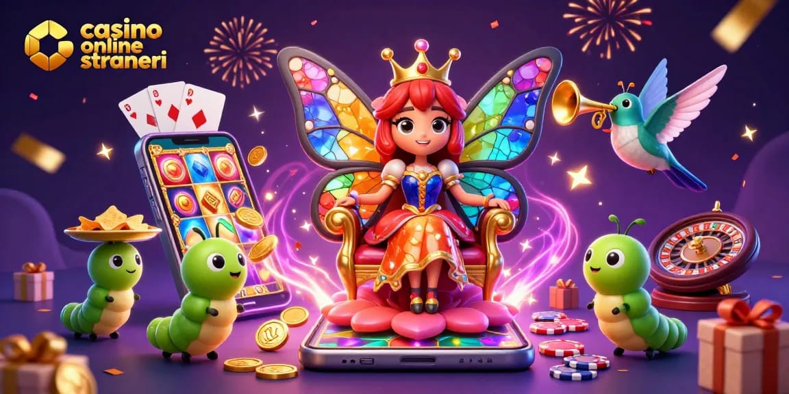 Gioca ai casino online stranieri con la regina delle farfalle e divertenti elementi di gioco!