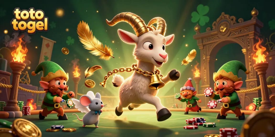 Experience thrilling toto togel action in a festive casino scene with Krampus and playful characters.