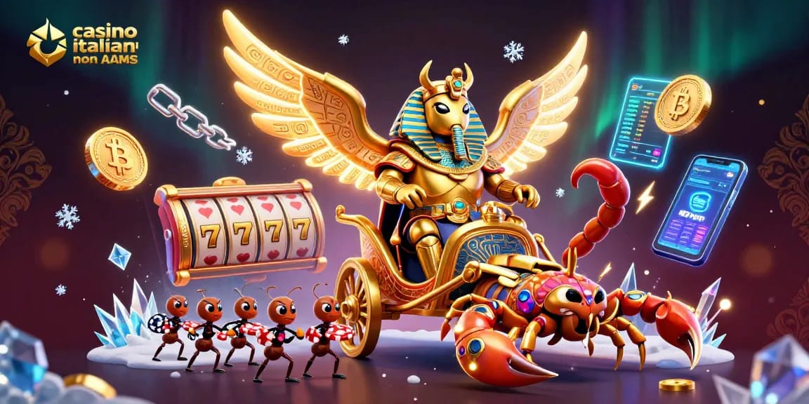 Vinci nei casinò italiani non AAMS con un'illustrazione vivace di simboli e personaggi intriganti.