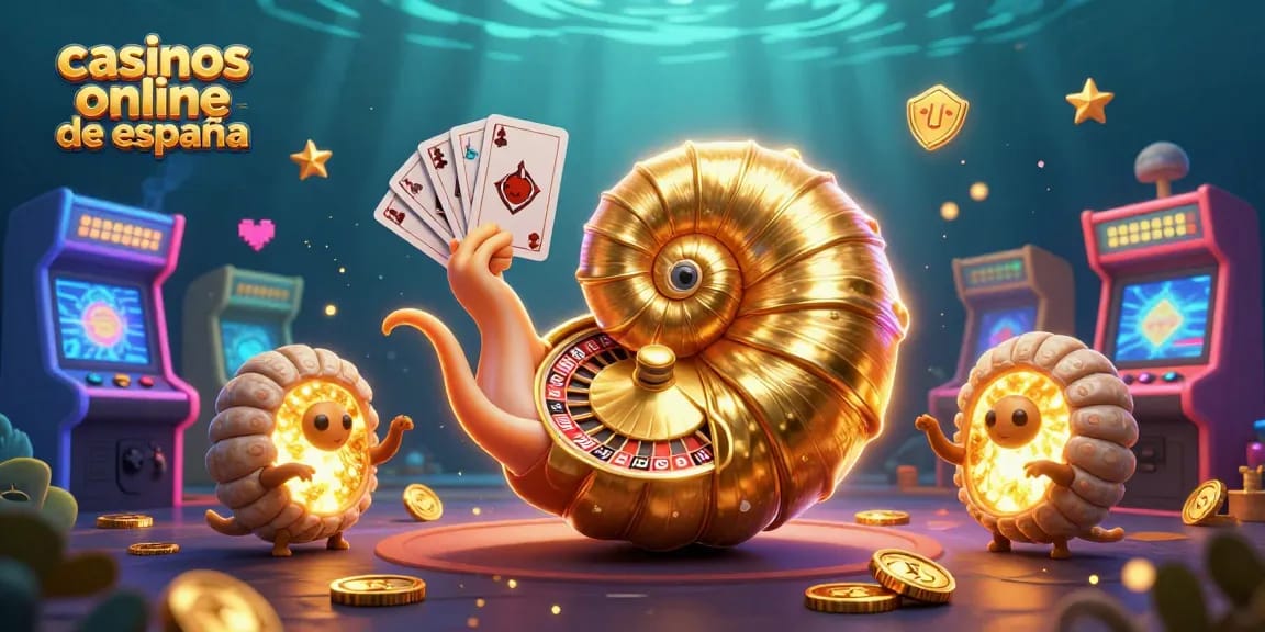 Disfruta los casinos online de España con una emocionante escena de juegos de azar digitales y elementos vibrantes.