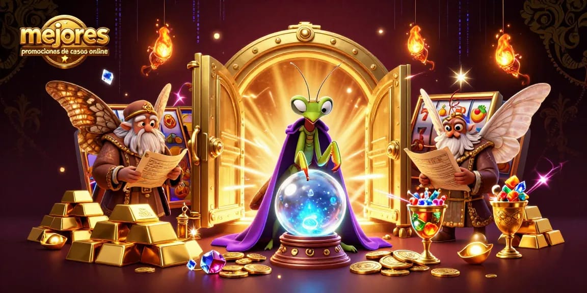 Visualiza las mejores promociones de casinos online mientras juegas slots en un entorno mágico.
