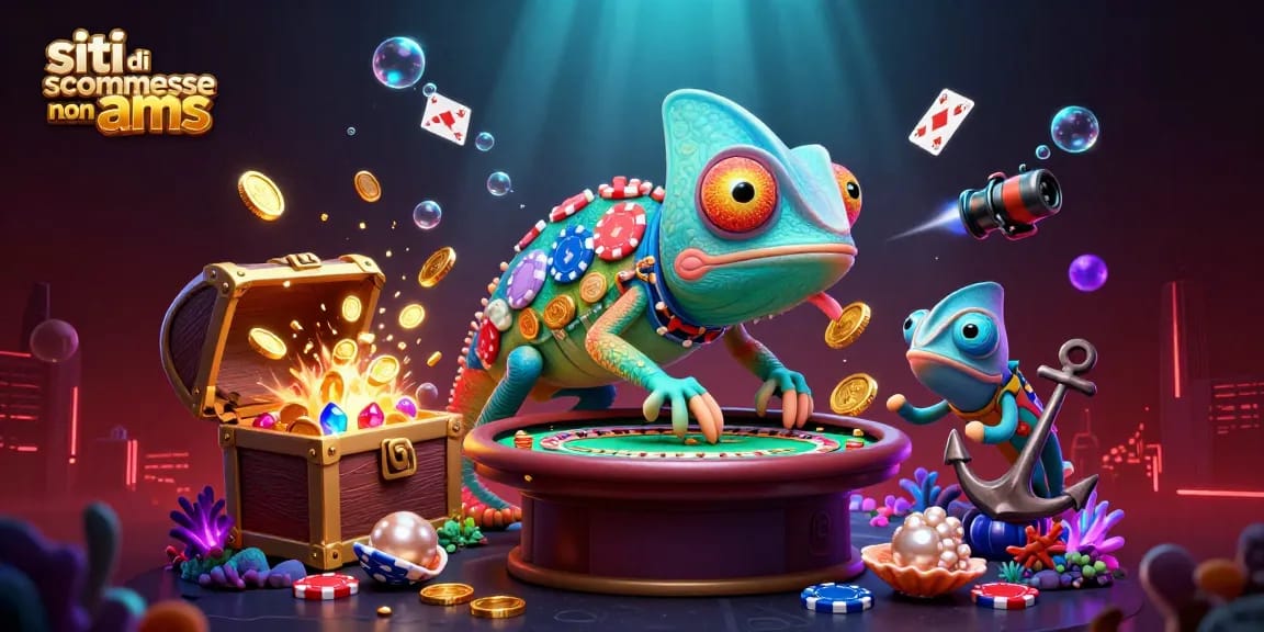 Scommetti e vinci sui migliori siti di scommesse non AAMS con questa illustrazione 3D accattivante e colorata.