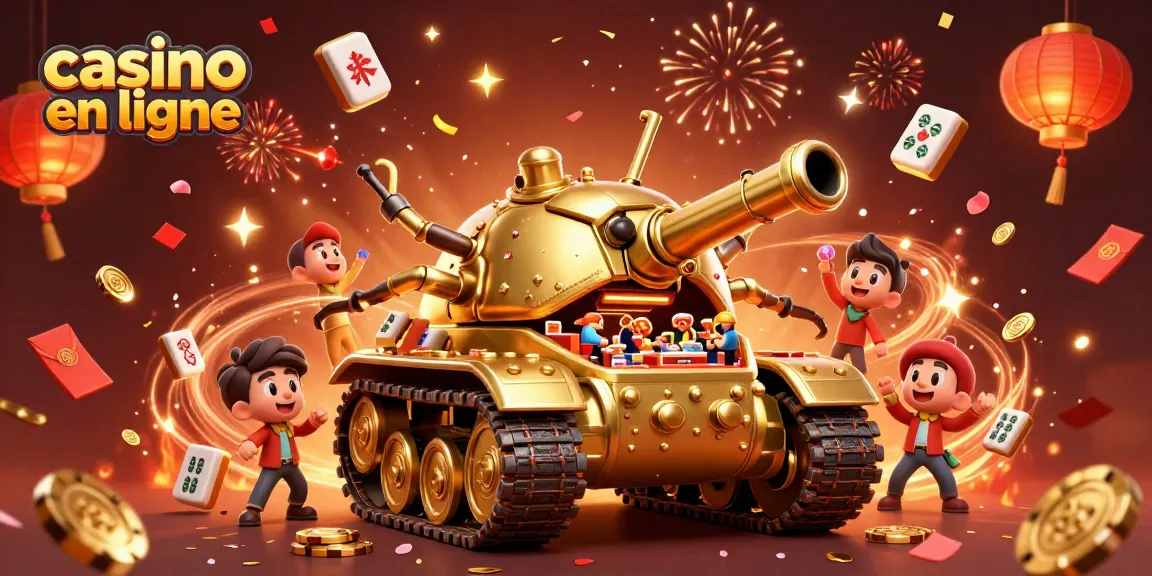 Vivez l'excitation d'un casino en ligne avec un tank à scarabée doré dévoilant un mini-casino vibrant.