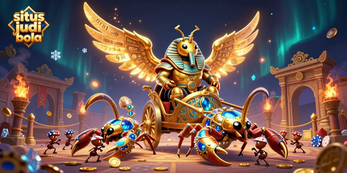 Engage with situs judi bola through an epic scene featuring vibrant characters and dynamic casino elements.