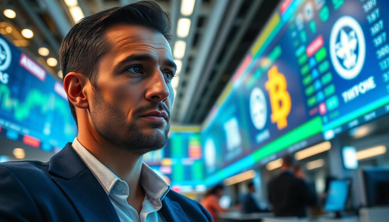 Acheter bitcoin avec un investisseur pensif dans un environnement urbain moderne