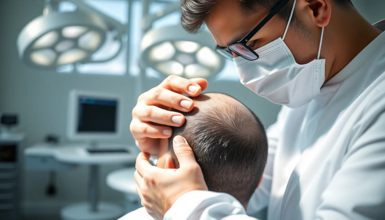 Hair transplant istanbul procedure with a skilled specialist in a modern clinic setting.