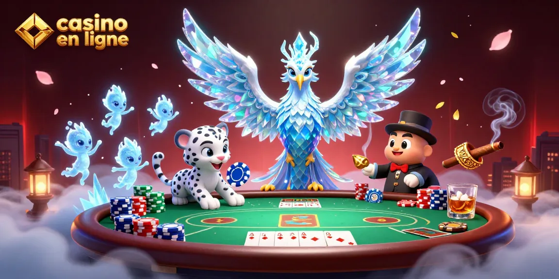 Plongez dans l'univers du casino en ligne avec un phénix de glace et un léopard des neiges.