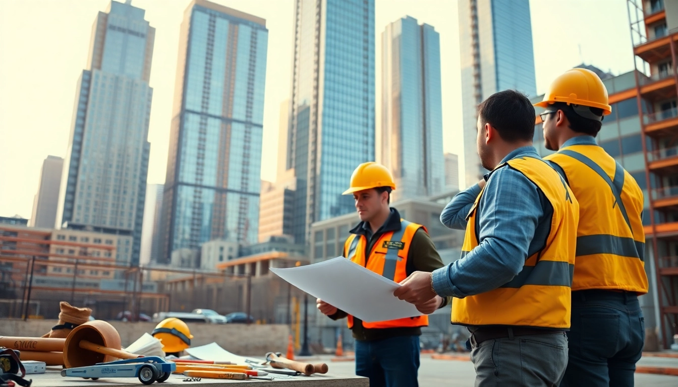 Manhattan General Contractor supervising a vibrant construction site with collaborating workers.