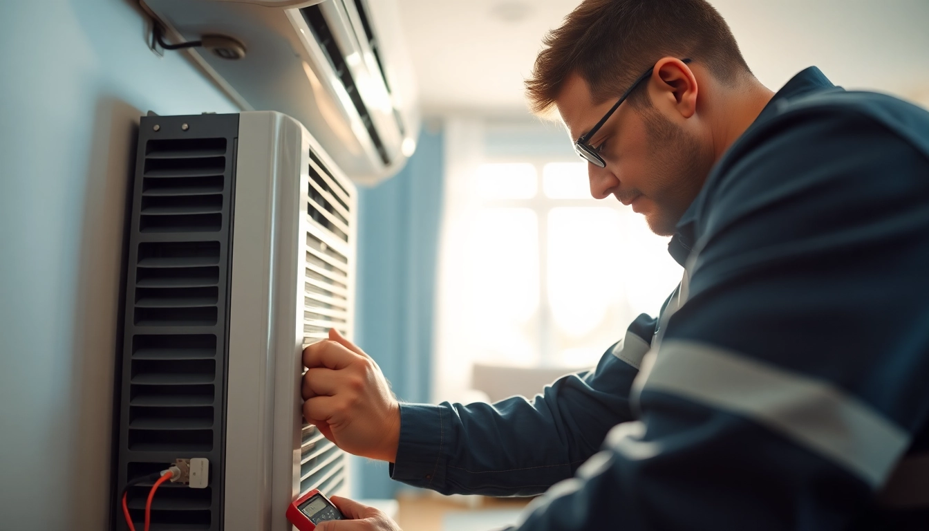 HVAC Repair Tampa expert servicing an AC unit, showcasing reliable air conditioning solutions.