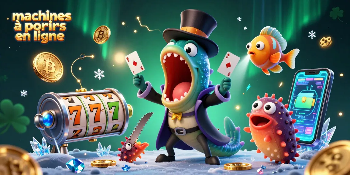 Découvrez les machines à sous en ligne avec une illustration dynamique de jeux de casino animés.