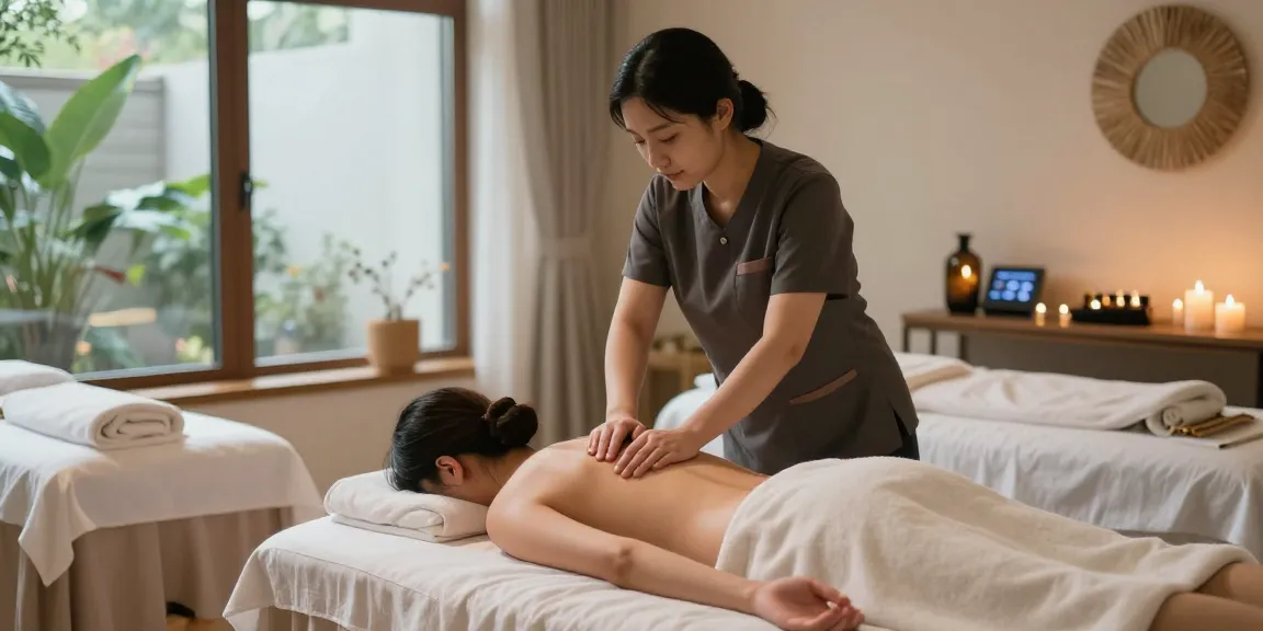 Calm Swedish massage therapy scene highlighting relaxing ambiance at https://www.makangs.com/region/국내/서울-/마사지-스웨디시 with essential oils and natural light.