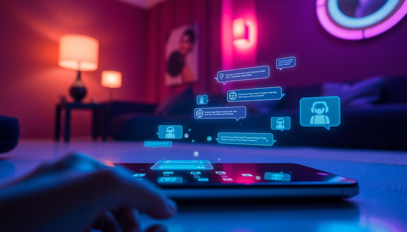 Immersive NSFW AI chatbot interface design, highlighting interactive digital conversations.