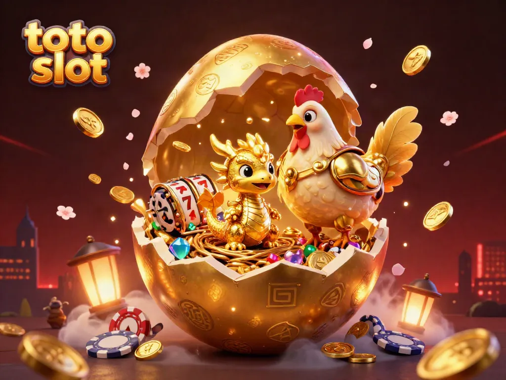 Spin the toto slot reels with a golden dragon guarding its treasure of poker chips and gems.