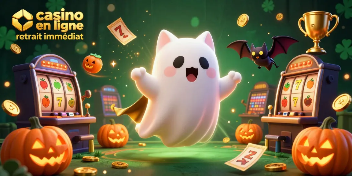 Vibrez aux jeux avec casino en ligne retrait immédiat, enjouées créatures animées autour des machines à sous.