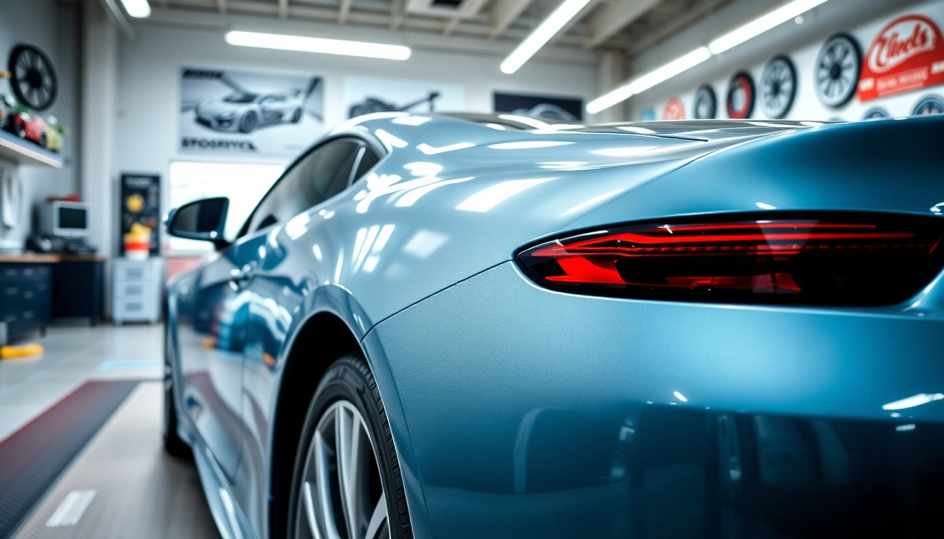 Enhance your vehicle's longevity with paint protection film near me, showcasing a sleek car in a modern setting.