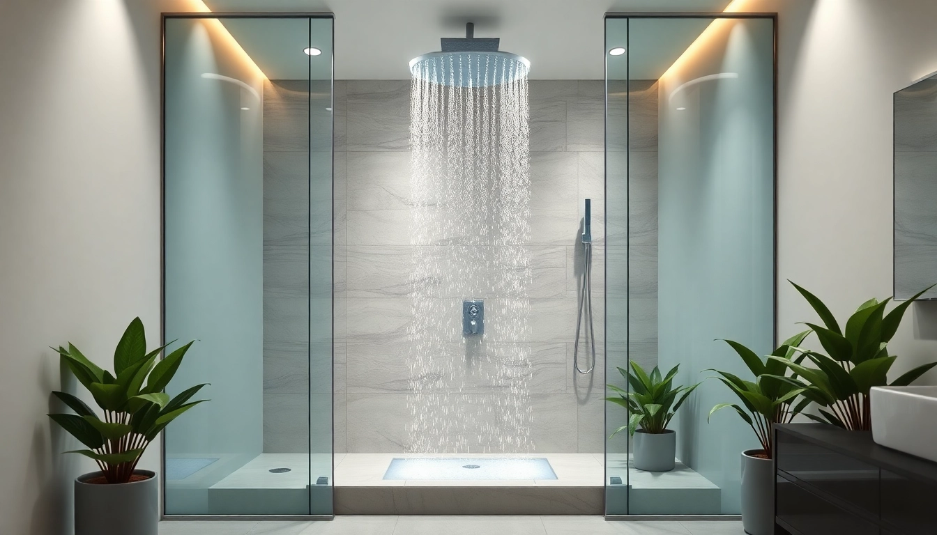 Experience elegant showers Australia with a luxurious, modern bathroom setting featuring stylish fixtures.