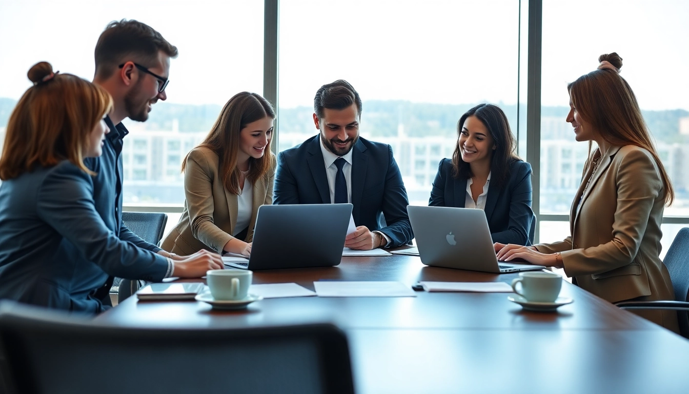 Enhance grants and pre-post award compliance with a professional consulting team collaborating at a conference table.