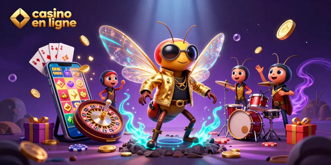 Jouez sur un casino en ligne avec des stars des insectes animés dans un univers coloré.