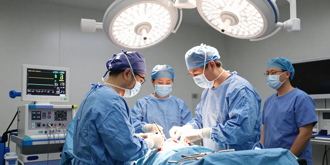 Brain surgery in progress, showcasing precision and care during beyin ameliyatı in a sterile operating room.