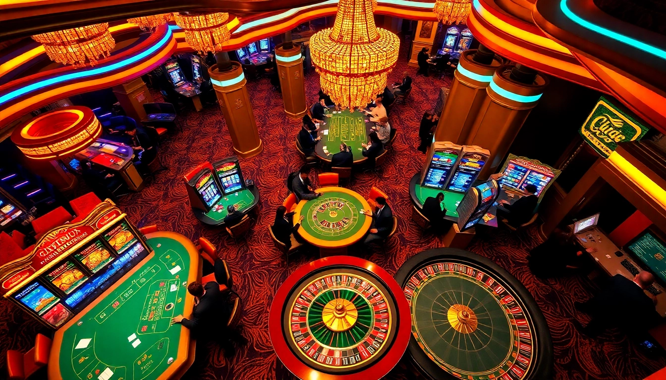 Engage in thrilling games at b52club with vibrant casino tables and exciting slot machines.