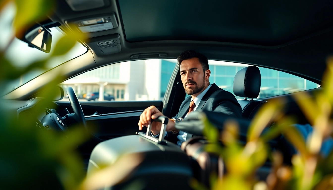 Efficient Private Airport Transfers service with a professional driver at an airport.