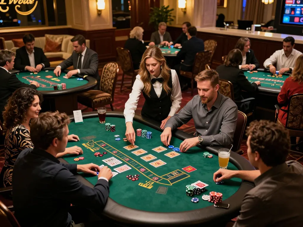 Nohu casino gameplay scene with players actively participating at card tables.