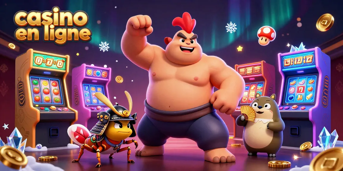 Des joueurs s'affrontent dans un casino en ligne avec un samouraï et un sumo charismatiques.