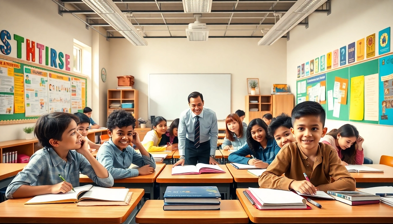 Engaged students exploring Education concepts in a vibrant classroom setting.