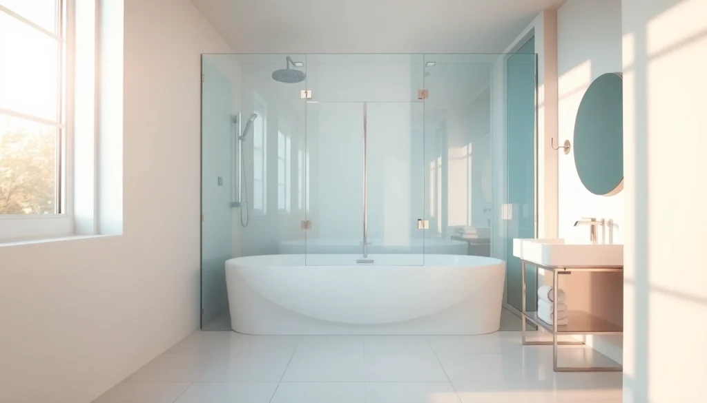 Genießen Sie die stimmungsvolle sonni Duschkabine in einem modernen Badezimmer.