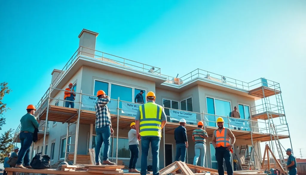 Showcase of New Jersey General Contractor team working on a residential project with tools and equipment.