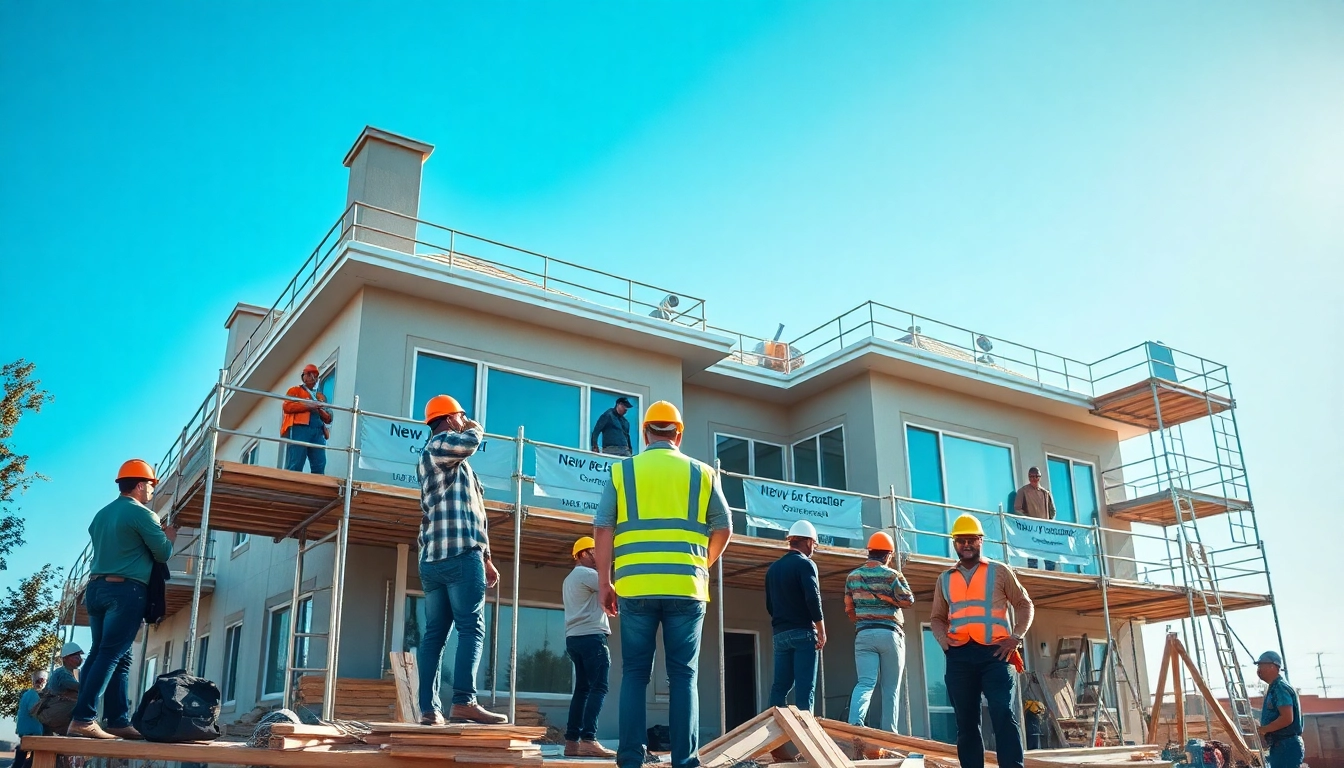 Showcase of New Jersey General Contractor team working on a residential project with tools and equipment.