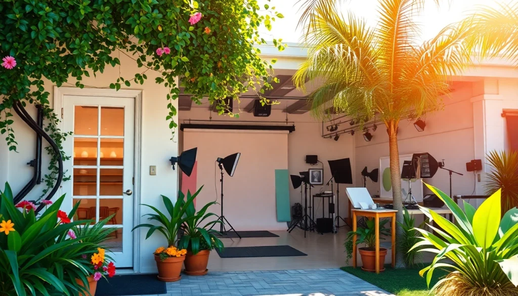 Engaging photo studio in Tampa, showcasing creative space and inviting atmosphere.