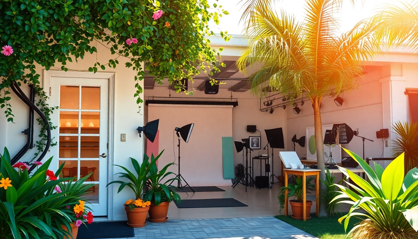 Engaging photo studio in Tampa, showcasing creative space and inviting atmosphere.