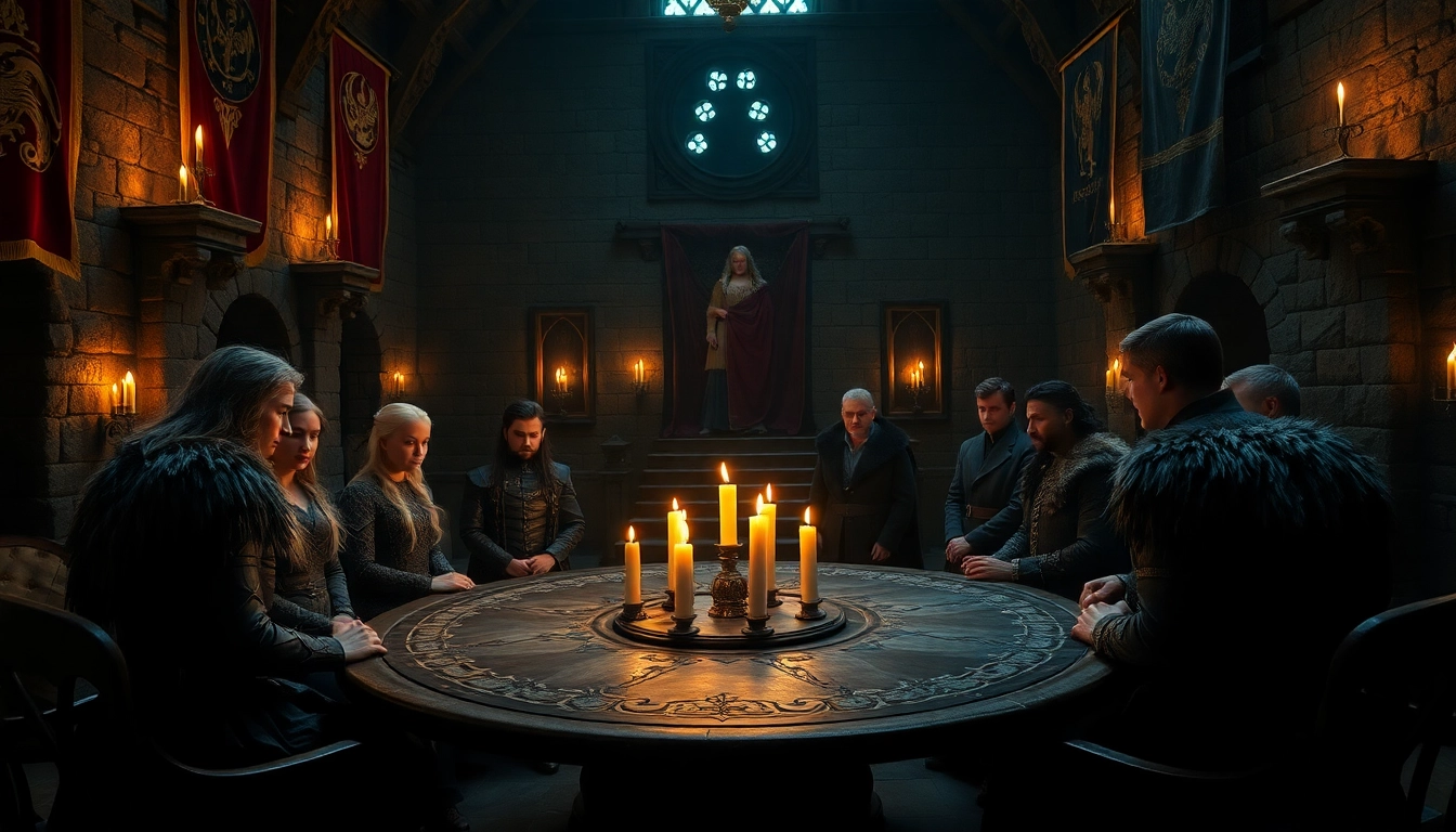 Engage with the characters from the iconic game of thrones cast in a dramatic medieval setting.