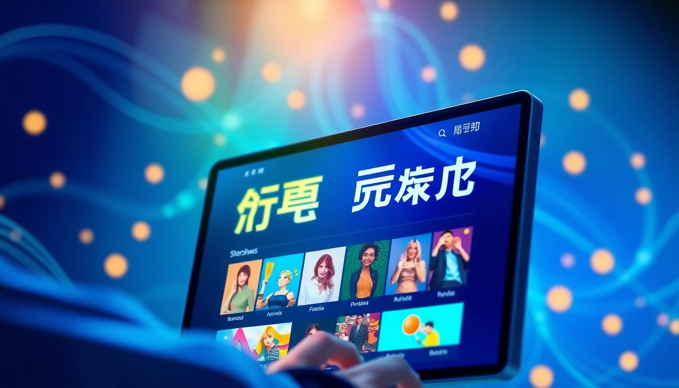 오징어티비의 사용자 인터페이스와 다양한 콘텐츠를 탐색하는 사람의 모습