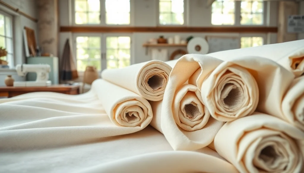 Verken de natuurlijke schoonheid van ongebleekt katoen, vastgelegd in de textuur van stofrollen.