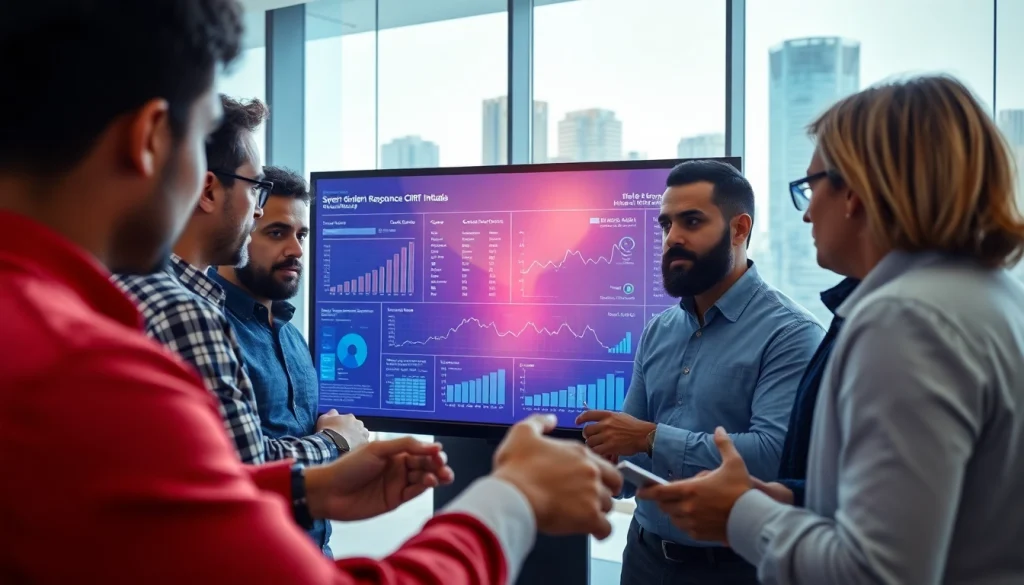 CIRT team analyzing cybersecurity data in a modern office environment.