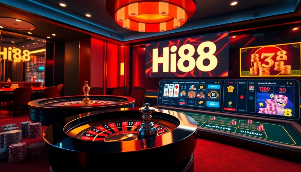 Experience the excitement of Hi88 with thrilling online casino games and vibrant casino visuals.
