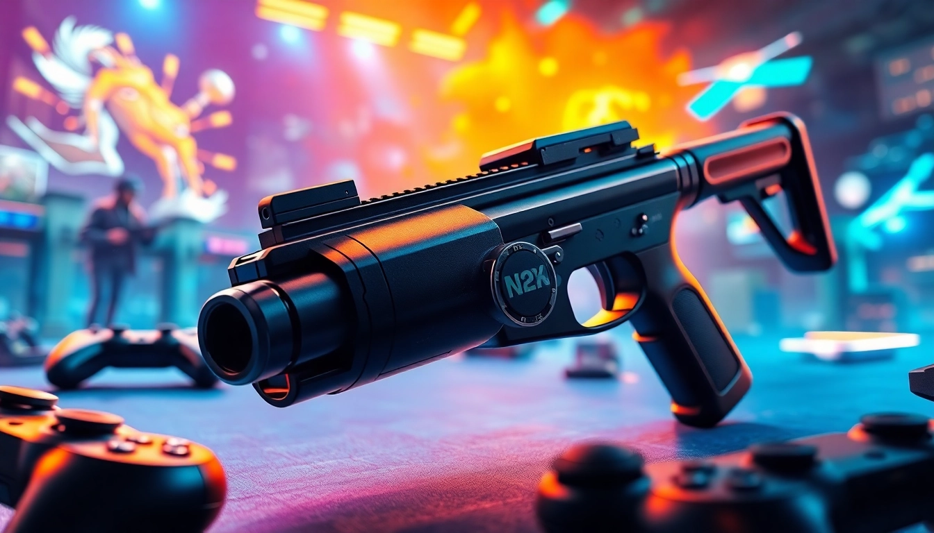 Showcase of the best ar trigger emphasizing its sleek design and dynamic gaming environment.