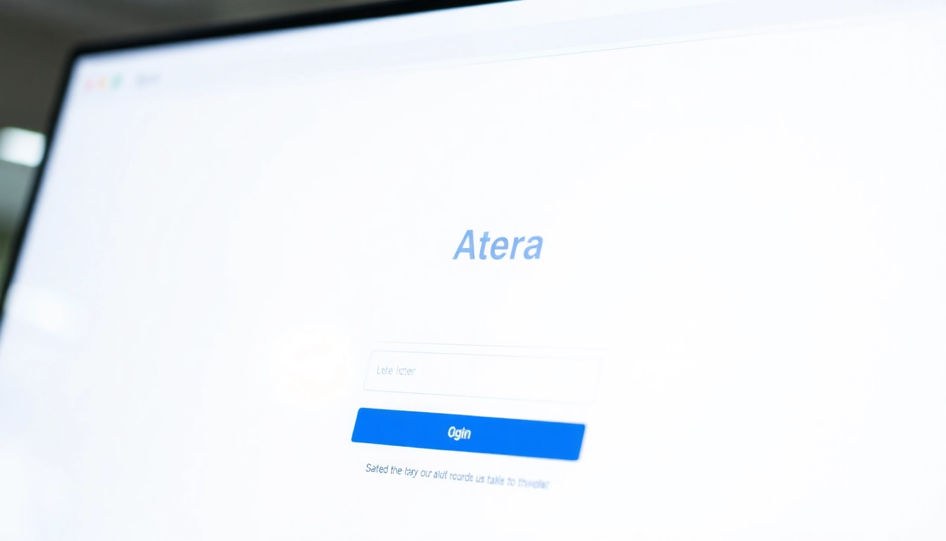 Atera login page displaying secure sign-in options with a modern design.