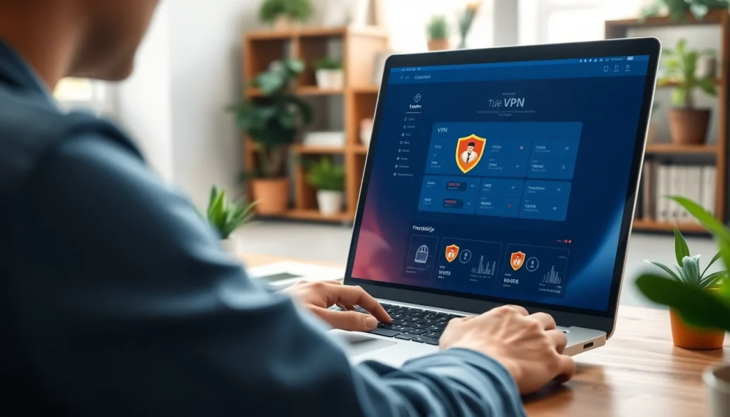 Maximize your online safety with a vpn dashboard displayed on a laptop.