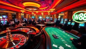 Trải nghiệm sự hồi hộp tại casino W88 với các trò chơi hấp dẫn và không khí sôi động.