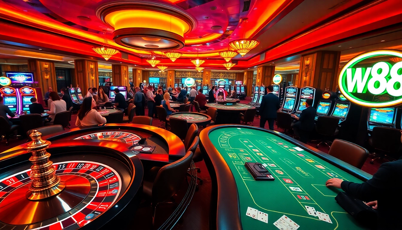 Trải nghiệm sự hồi hộp tại casino W88 với các trò chơi hấp dẫn và không khí sôi động.