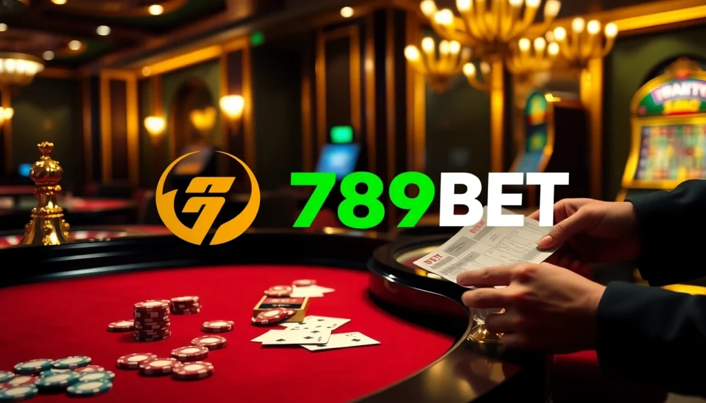 Players engaging in exhilarating betting activities at 789BET's casino gaming floor.